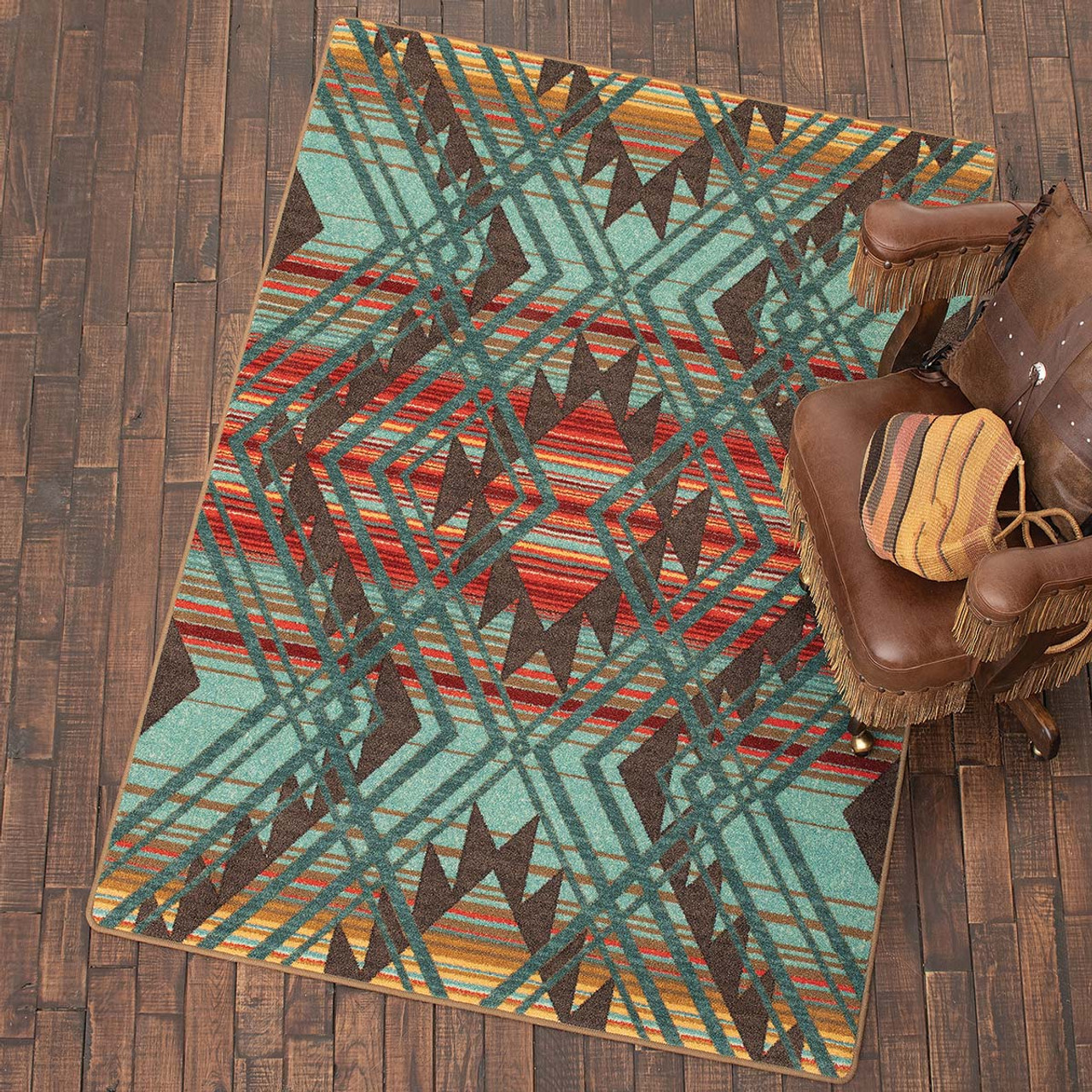 Southwest Rugs And Cowhide Rugs Lone Star Western Decor   Sunrise Vista Rug Collection 16  83824.1628291025 