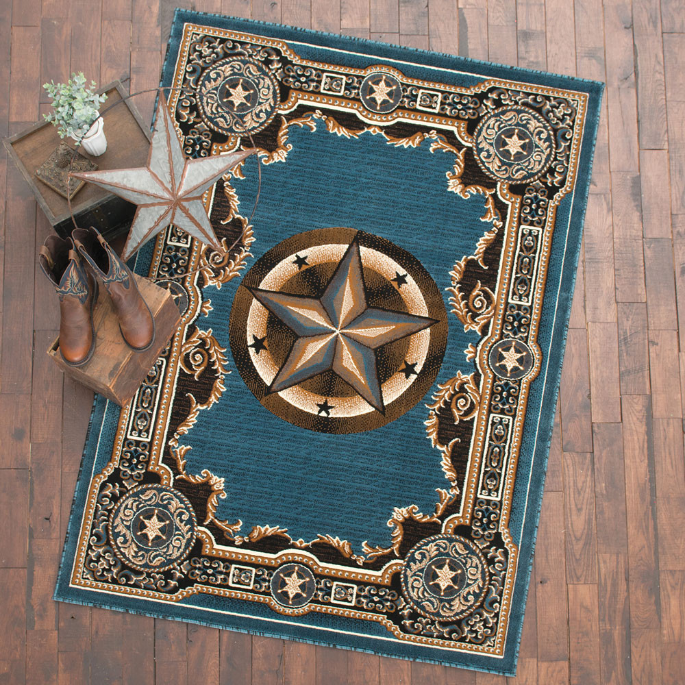 Western Star Chocolate Rug - 8 x 10 | Lone Star Western Decor