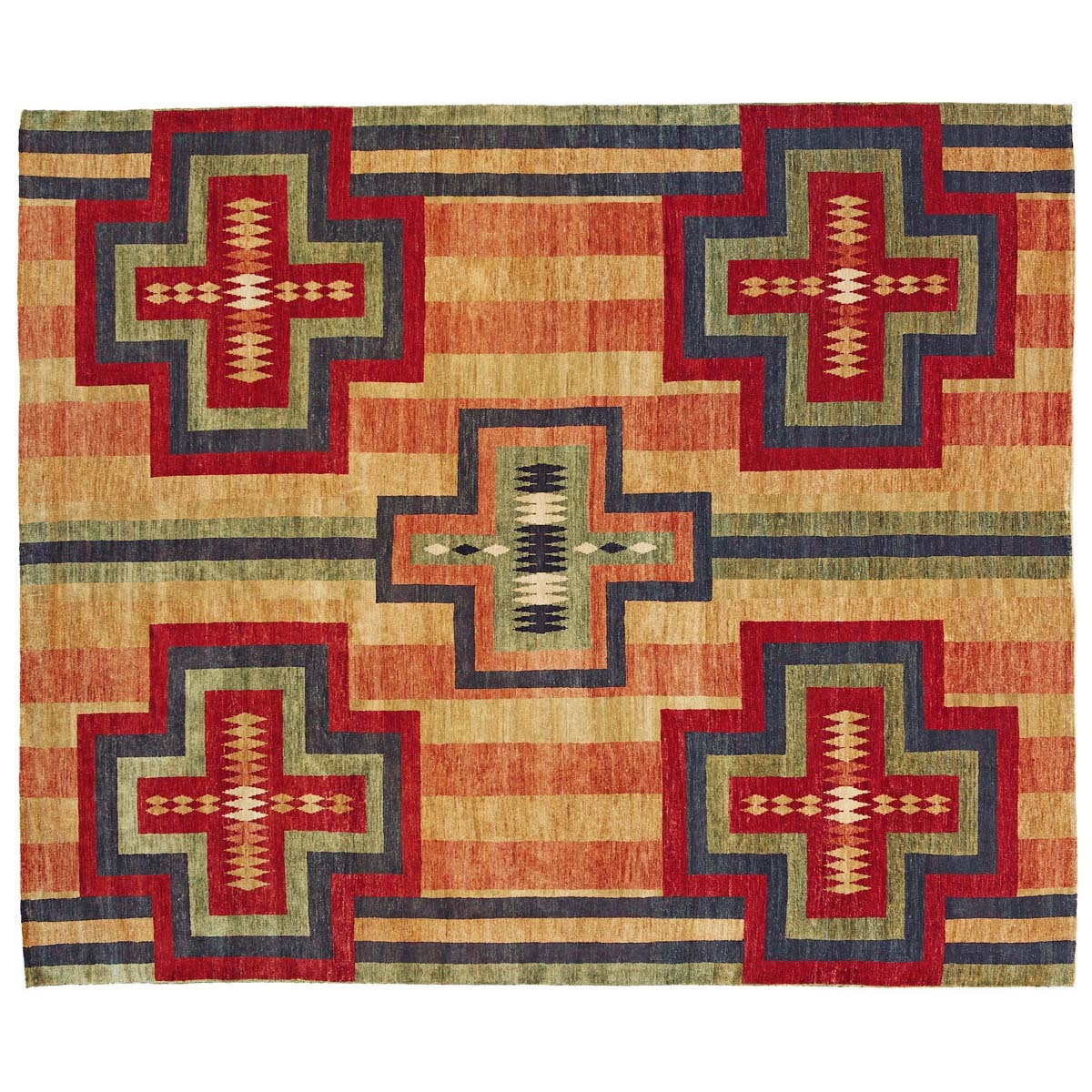 Southwestern Rugs Chief Blanket Beige Rug Collection Lone Star