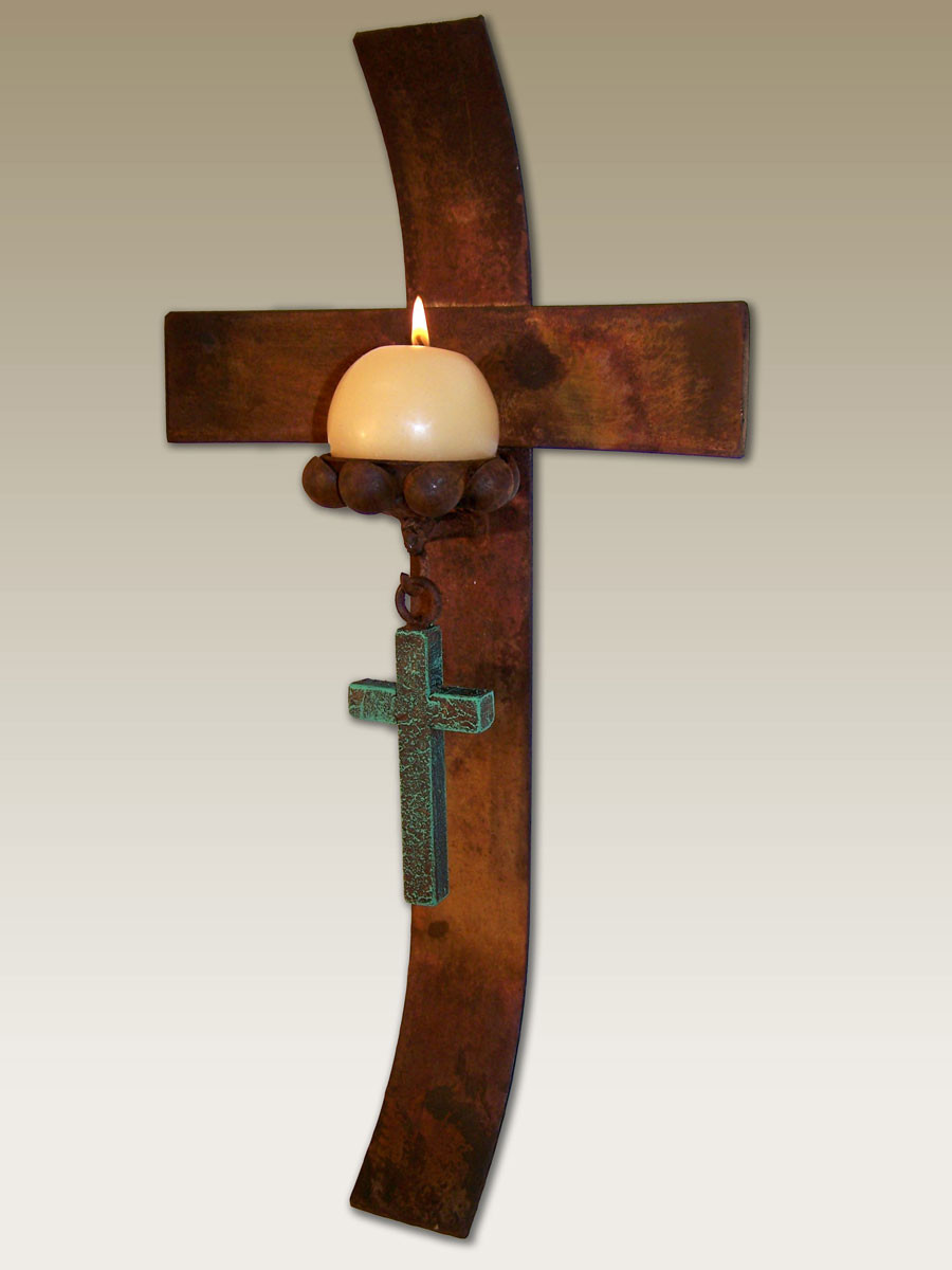 Rustic Metal Cross Candle Holders (Set of 3) Lone Star Western Decor