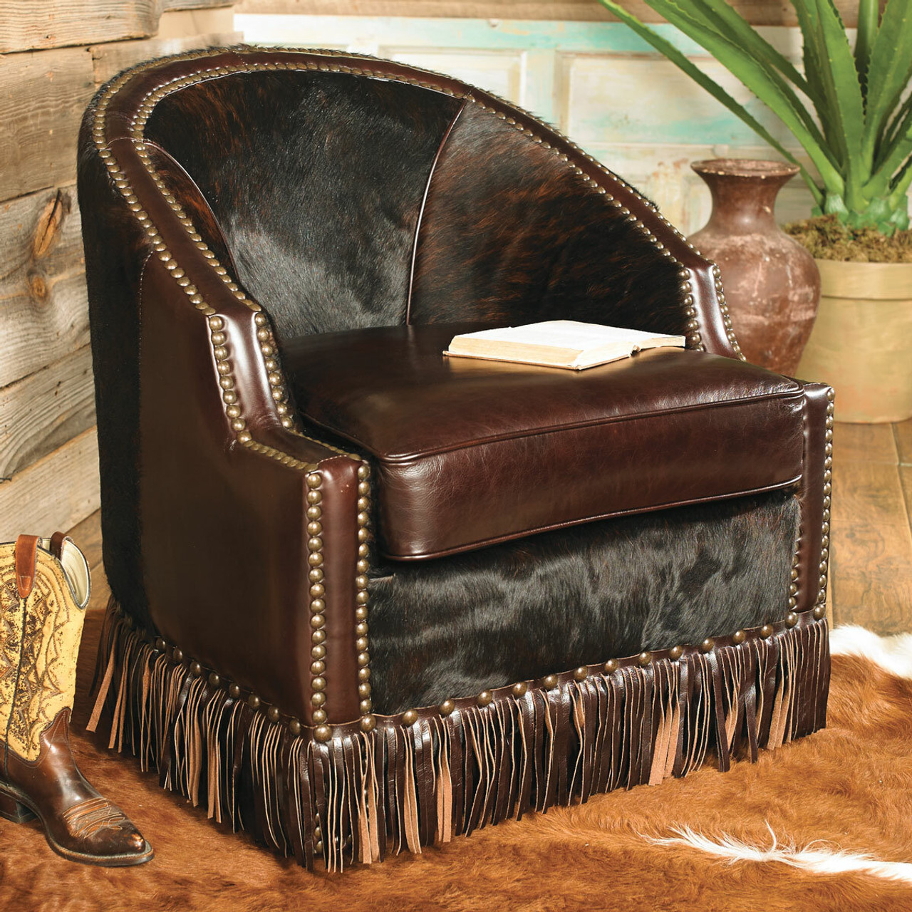 cowhide leather chair