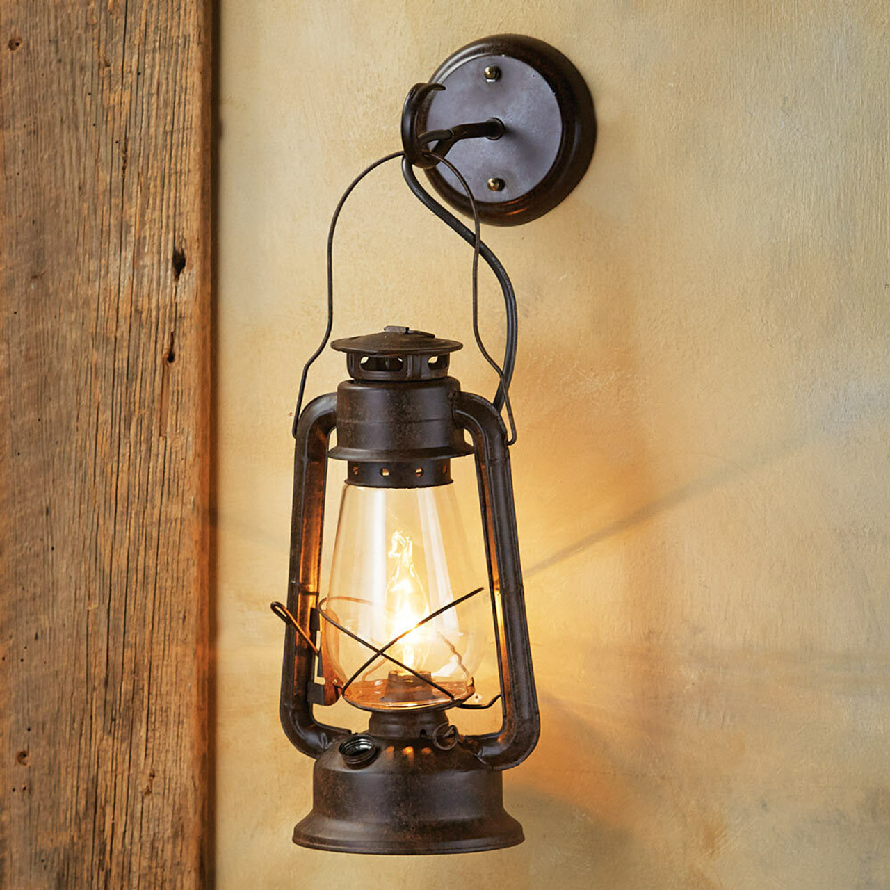 rustic lantern sconce