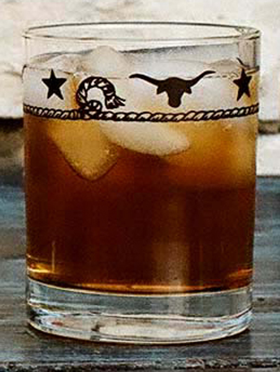 Stars And Longhorns Double Old Fashioned Glasses Set Of 4 Lone Star Western Decor
