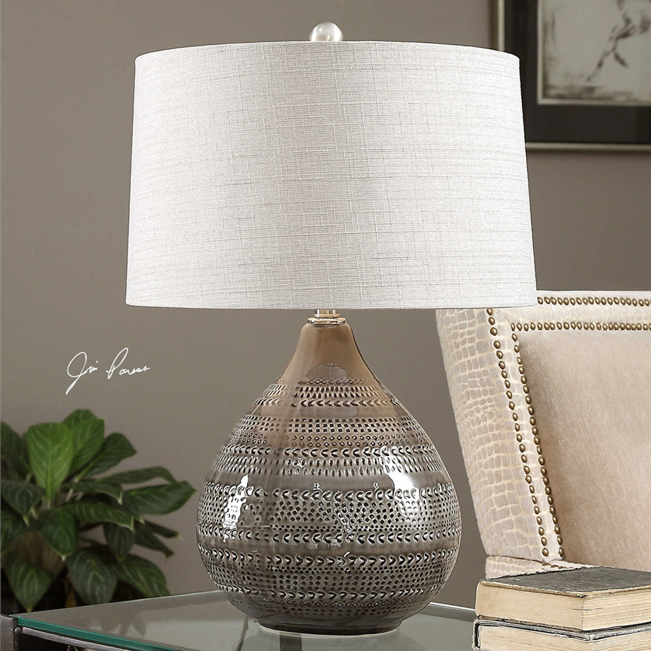 polished nickel table lamp