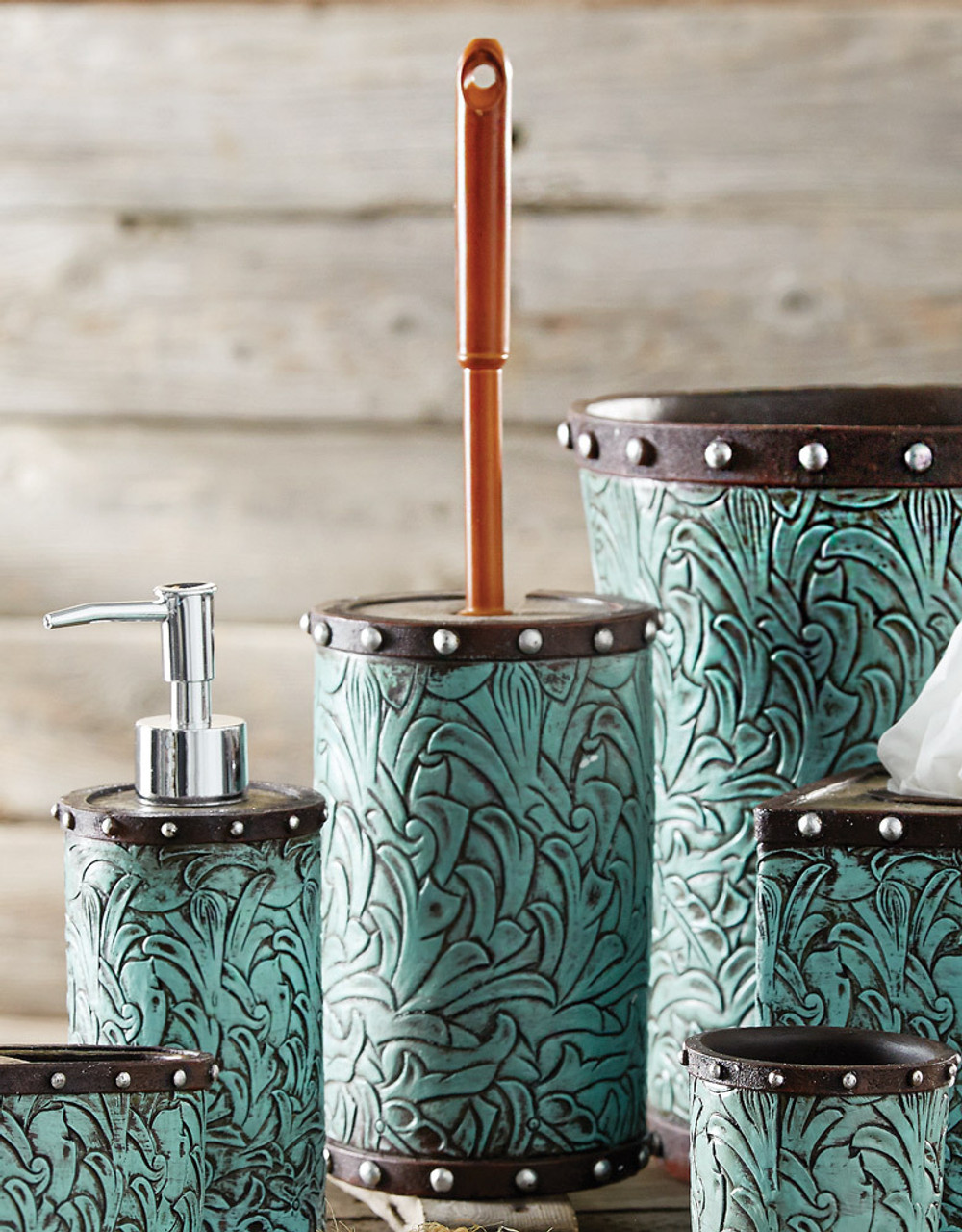 turquoise western bathroom decor