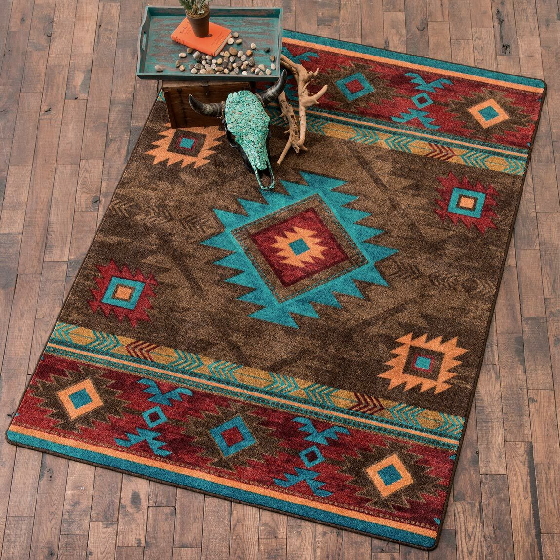 Whiskey River Turquoise Rug - 2 x 8 | Lone Star Western Decor