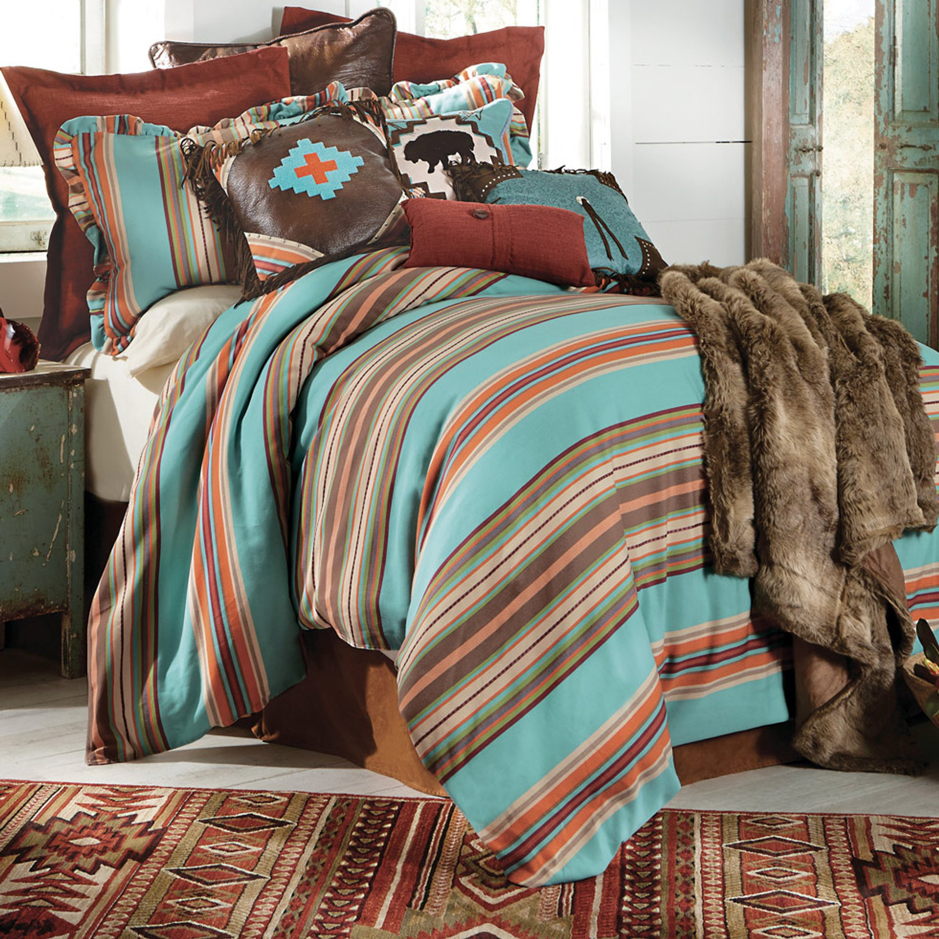 Western Bedding Lone Star Western D Cor   Cheyenne Stripes Bedding Collection 58  88263.1628290939 