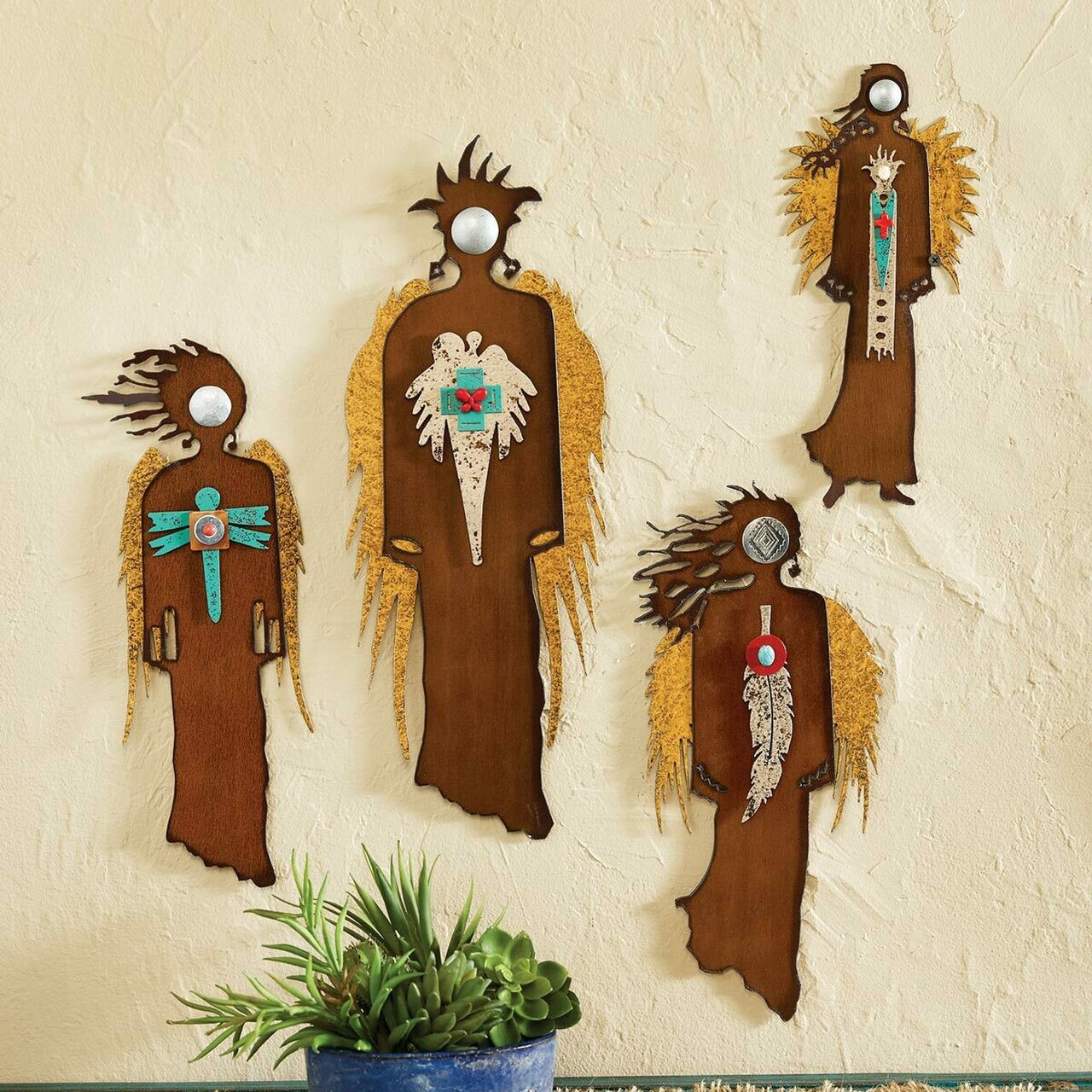 Southwestern Rug Metal Art Wall Hanging Lone Star Western Decor