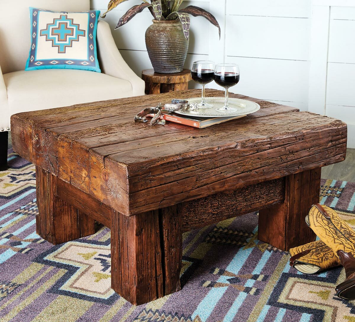 Alamosa Reclaimed Wood Coffee Table Lone Star Western Decor