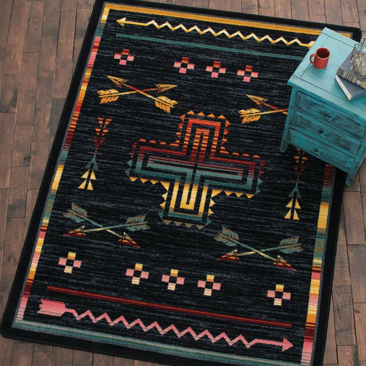 Crossed Arrows Rug 4 x 5 Lone Star Western Decor