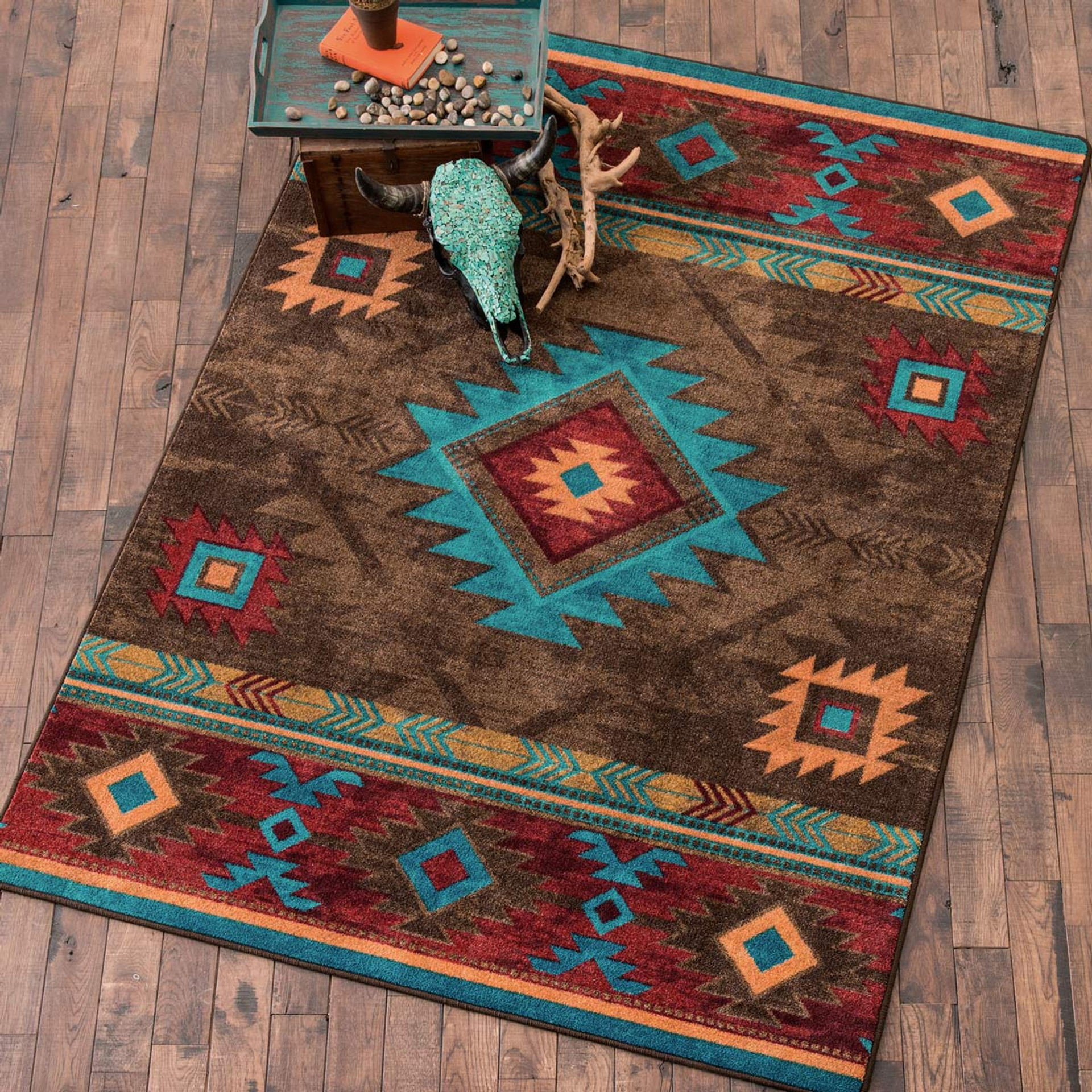 Whiskey River Turquoise Rug 3 X 4 Lone Star Western Decor   Media  31196.1650635114 