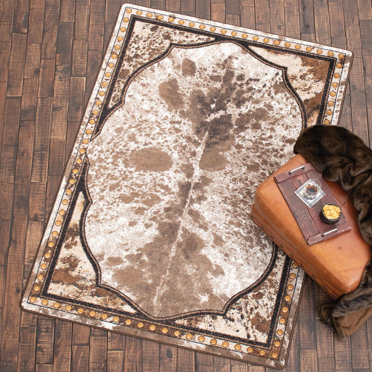 Cowhide Bath/Kitchen Rug Lone Star Western Decor