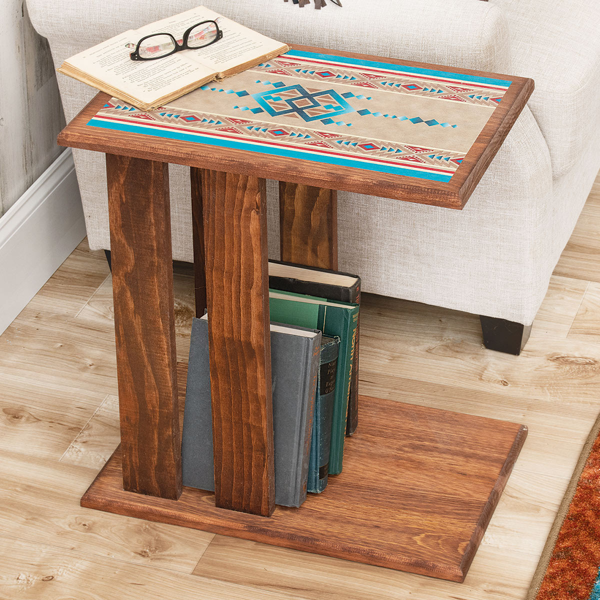 Rustic End Tables: Southwest Aztec Wood Side Table | Lone Star Western ...