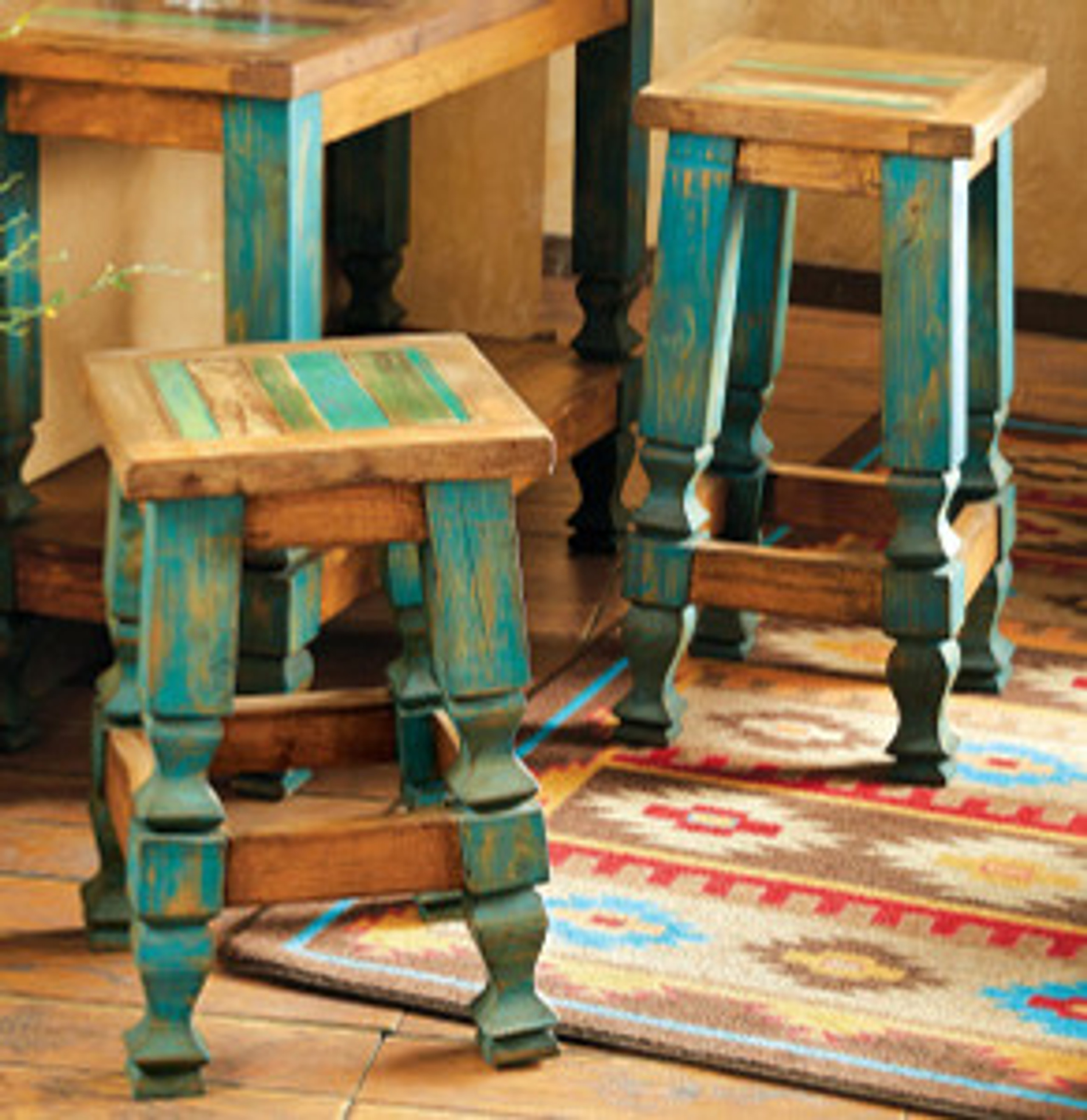 Rustic End Tables Old Wood Turquoise End Table Lone Star Western Decor