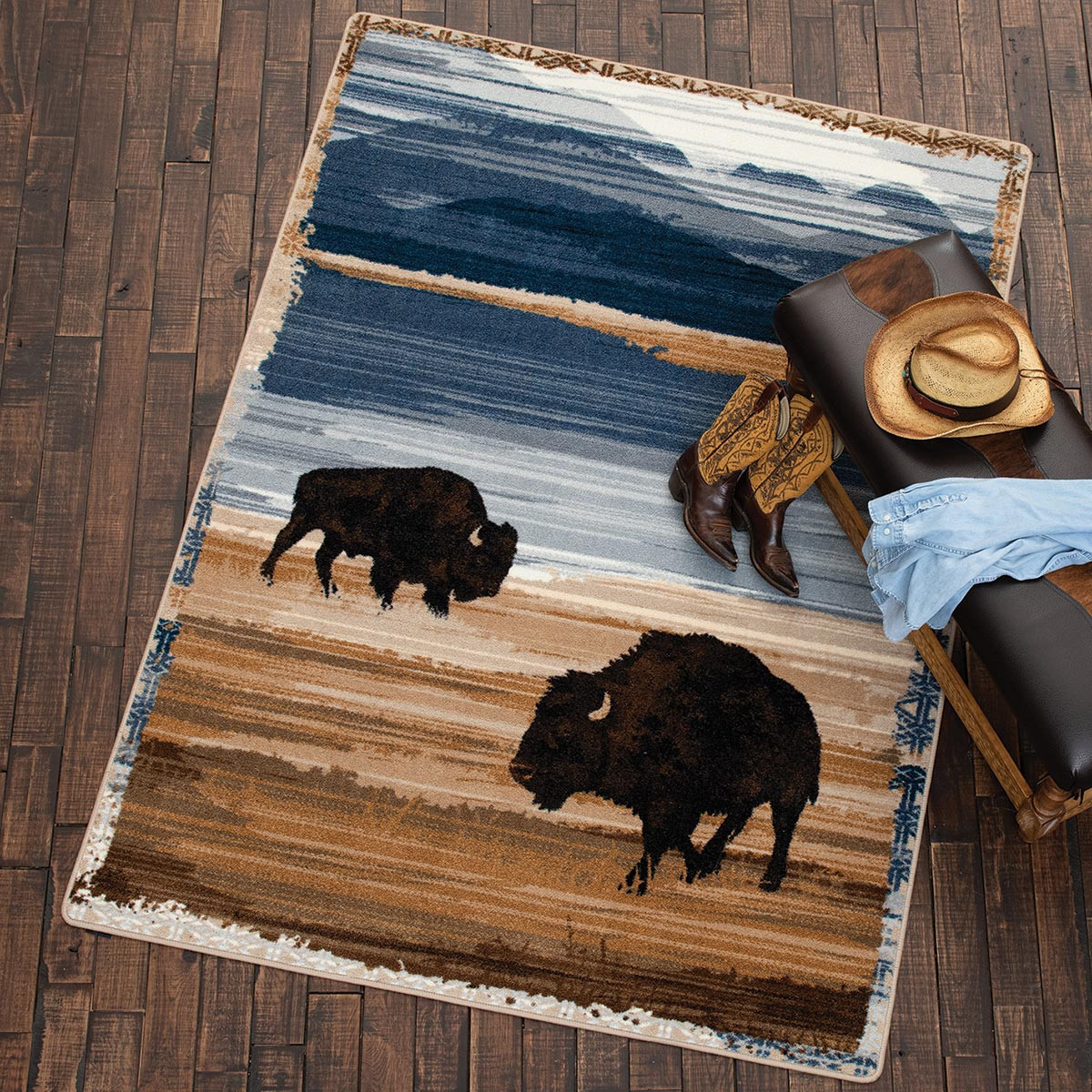 Buffalo Jute Rug Lone Star Western Decor
