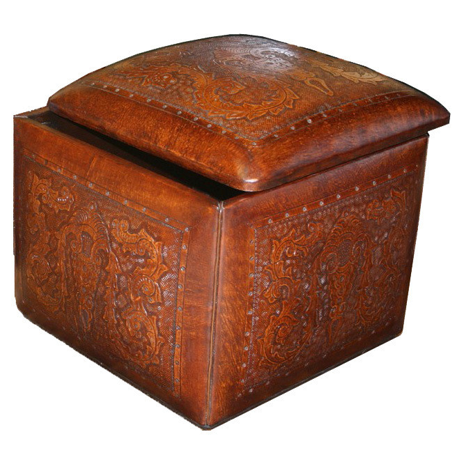 Large Box Ottoman Lone Star Western Decor