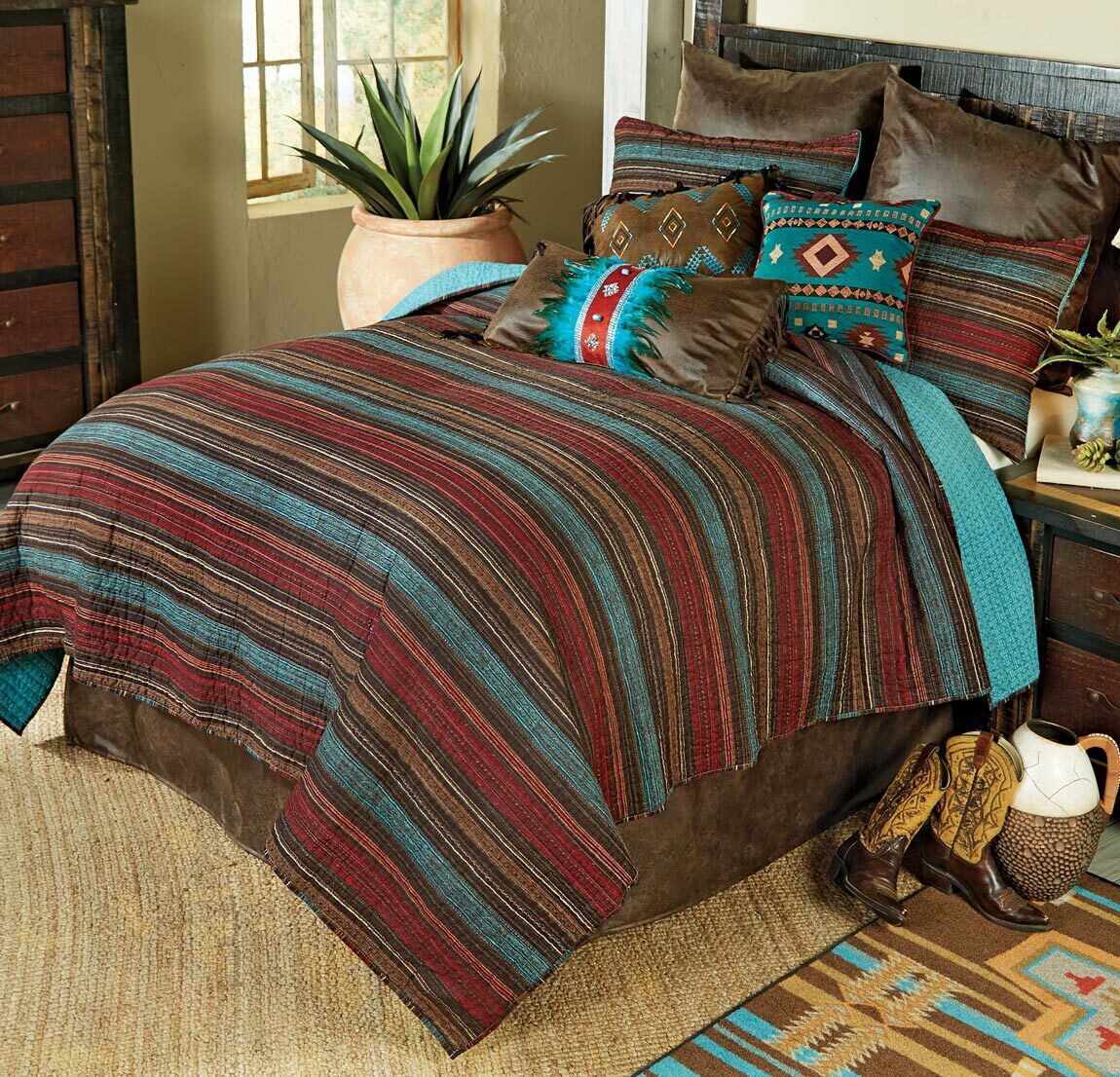 Santa Fe Stripes Quilt Bedding Collection Lone Star Western Decor