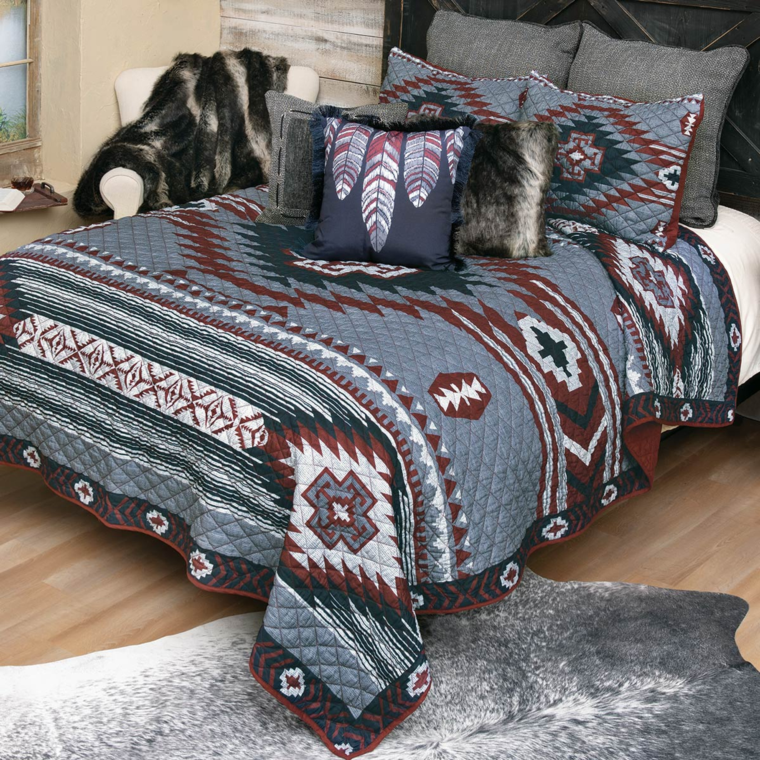 Western Bedding Lone Star Western D Cor   Crimson Diamond Quilt Bedding Collection  59870.1660743481 