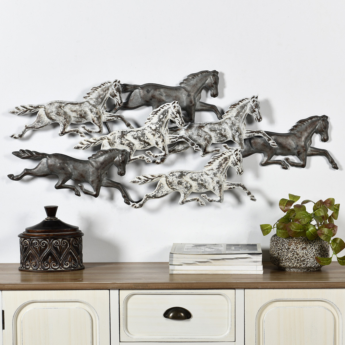 Round Square Shape Horse Wall Art