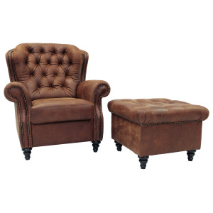 Sitara Leather Chairs & Ottomans