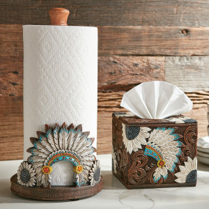 Headdress & Tooled Leather Kitchen Accessories