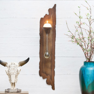 Rough Edge Wall Candle Holders with Candle