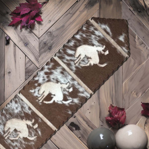 Light Wild Rider Cowhide Table Runners