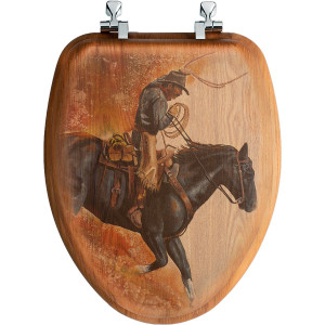 Hell Bent for Leather Wood Toilet Seat