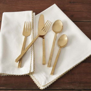 Square Handled Golden Flatware