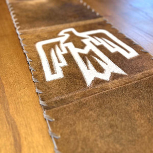 Freedom Eagle Light Brown Leather Table Runners