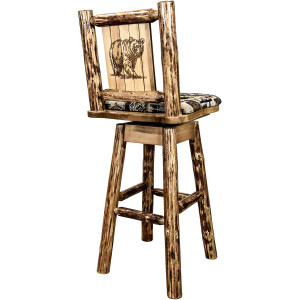 Woodsman Swivel Counter Stools with Animal Backs