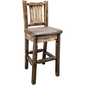 Denver Barstool with Back & Saddle Seat