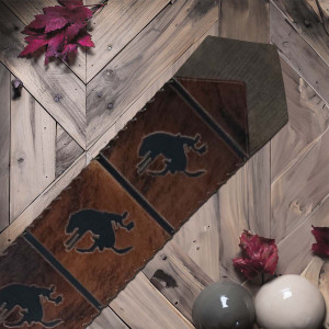 Fringed Rodeo Rider Leather Table Runners