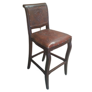 Imperial Stool - Fleur de Lys & Antique Brown