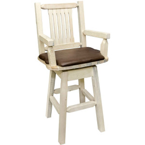 Denver Swivel Captains Counter Stool w/Saddle Seat