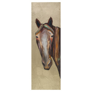 Golden Horse Stare Wall Art