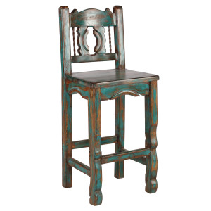 Native Turquoise Western Barstool