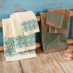 Western Scroll Turquoise Towel Collection