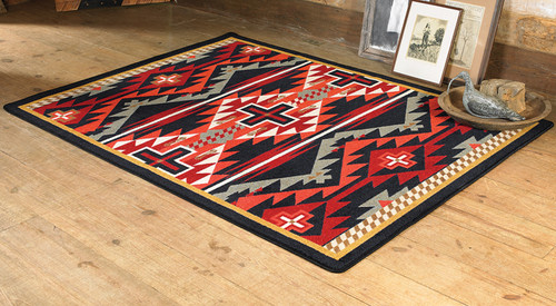 Rustic Cross Black Southwestern Rug Collection