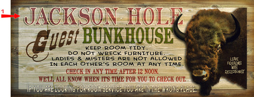 Buffalo Bunkhouse Sign - 17 x 44