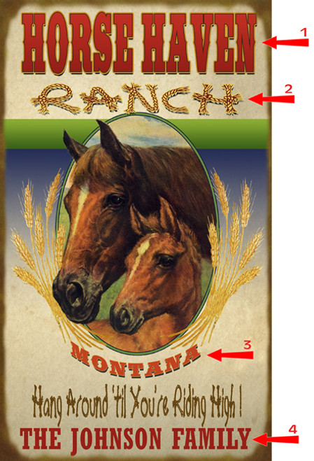 Horse Haven Ranch Sign - 28 x 48