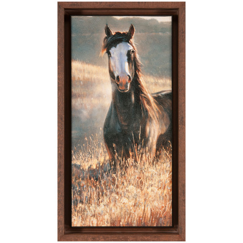 Amazing Grays III Brown Framed Canvas