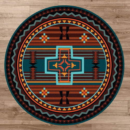 Arrow Path Blue Rug - 8 Ft. Round