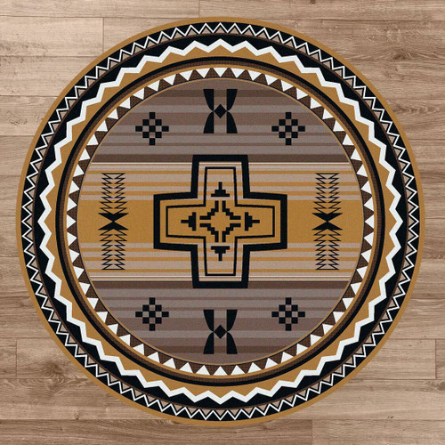 Arrow Path Gold Rug - 8 Ft. Round