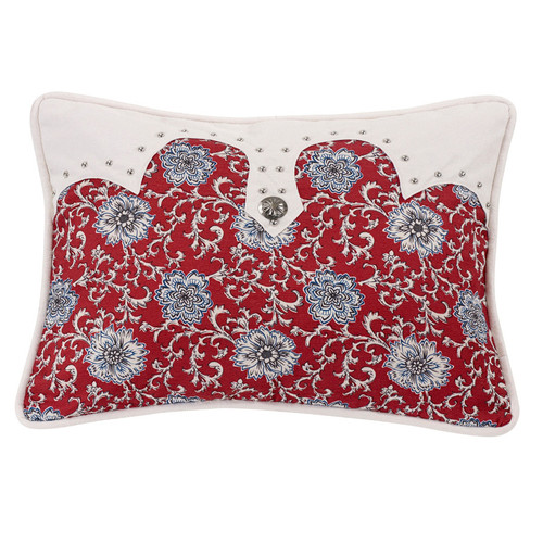 Bandana Floral Oblong Pillow with Concho