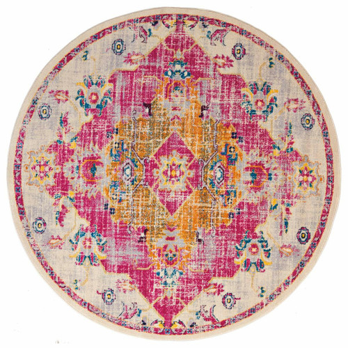 Bohemian Magenta Rug - 8 Ft. Round - OUT OF STOCK UNTIL 07/18/2024