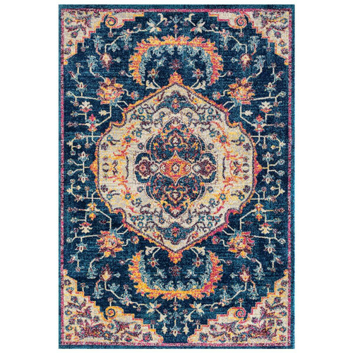 Bohemian Navy Blue Rug - 2 x 3