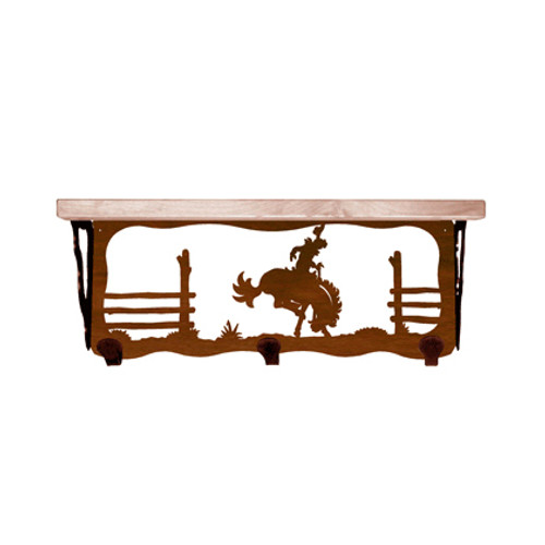 Bronc 20 Inch Pine Hook Shelf