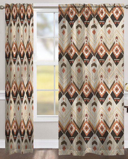 Rustic Chevron Room Darkening Window Panel - 84 Inch