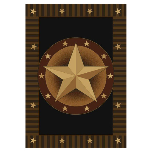 Circled Lone Star Rug - 2 x 3